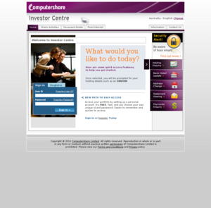Computershare - Securityholders - Investor Centre